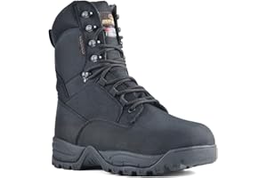 R RUNFUN Men's Waterproof Military Tactical Boots Lightweight Work Boot Insulated Hunting Boot, 8" Breathable Non-slip Outdoo