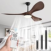 60 in Ceiling Fan of 7400+CFM High Airflow with Light & Mute Remote Control,Outdoor/Indoor Ceiling Fan with 3 Blades Noiseless Reversible DC Motor 6 Speeds with 3 CCT and Timer for Living Room Patios