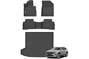 Binmotor-Floor Mats with Cargo Liner for Hyundai Tucson 2022-2025(Only for Hybrid Models), Tucson All Weather Car Floor Mats, Cargo Mat Liners Accessories for Hyundai Tucson Hybrid Models