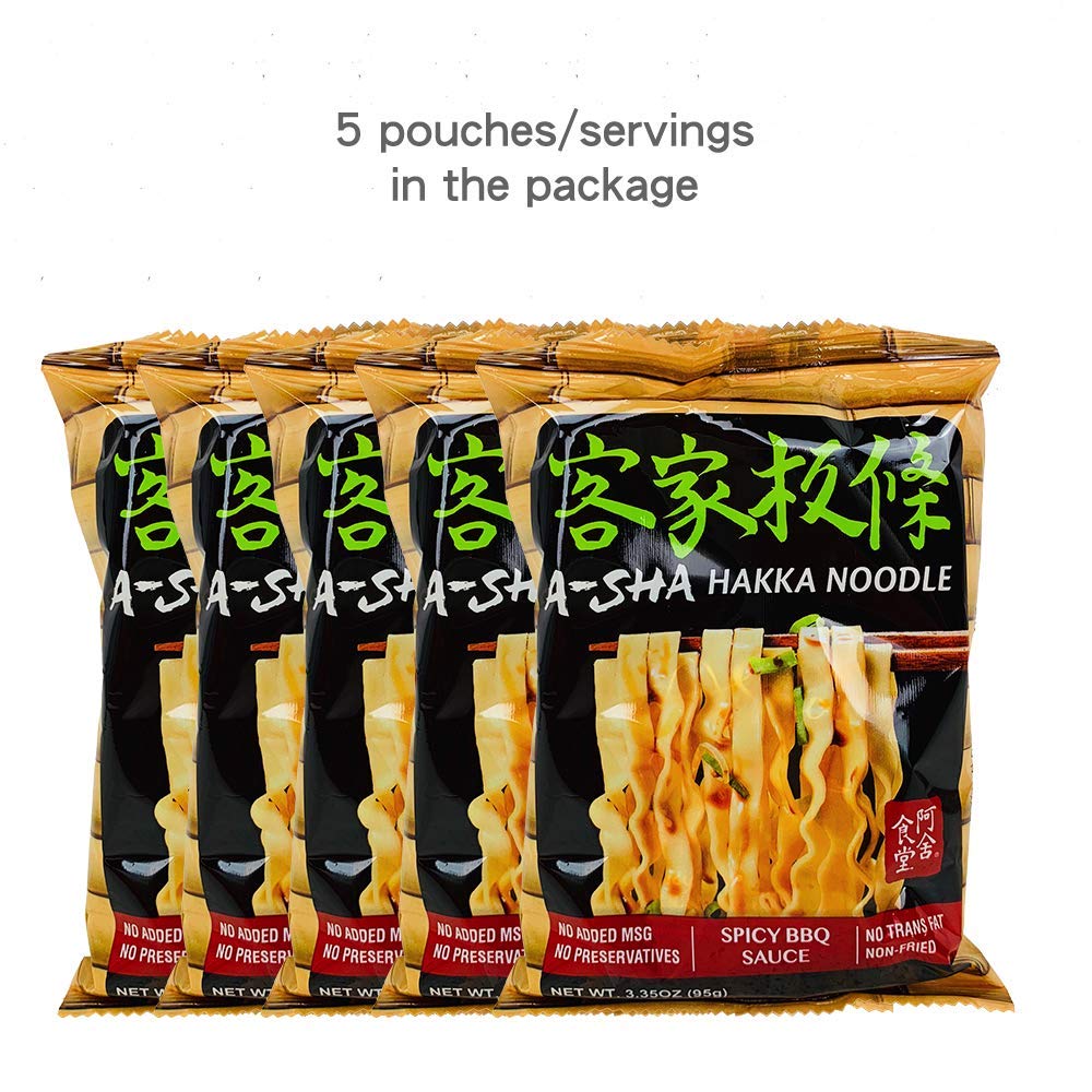 ASHA Healthy Ramen Noodles Wide Hakka Style Spicy BBQ Flavor Sauce