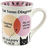 Enesco Our Name is Mud Cat My Happy Place Venn Diagram Coffee Mug, 16 Ounce, Multicolor
