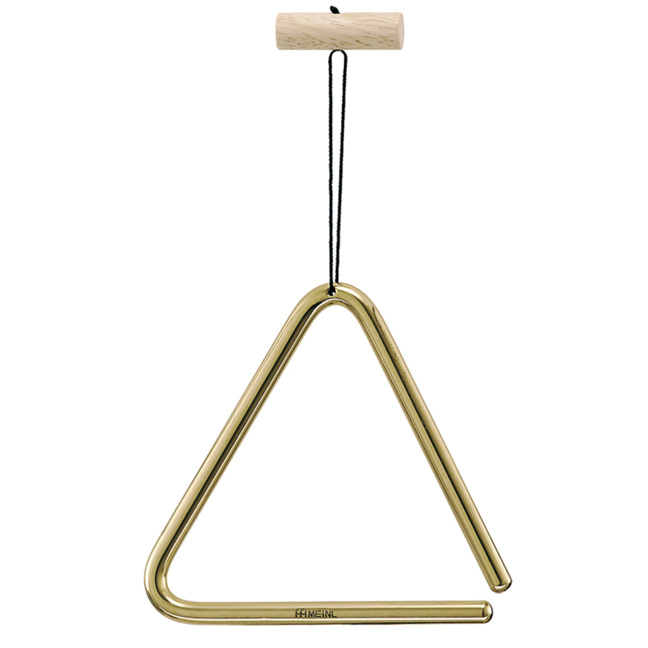 Meinl Percussion Brass Triangle Instrument - Medium-Large Sound Triangle with Holder - Diamter 6 Inches - Including Beater - Brass, Gold (TRI15B)