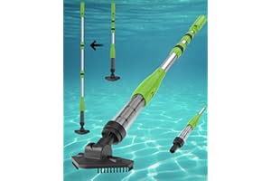 Poolergetic Cordless Pool Spa Hot Tub Vacuum Cleaner, Handheld Rechargeable Pool Cleaner, Suitable for Small Pools for Sand and Debris, Above-Ground Pools, Hot Tubs, Spas, Green