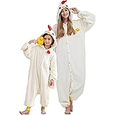 DarkCom Kids Animal Onesie,Women and Mens Cosplay Chicken Onesie Halloween Costume Christmas Pajamas Sleepwear