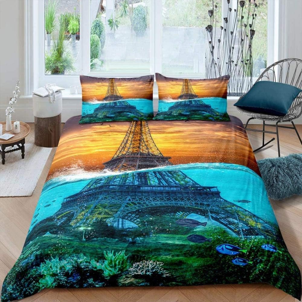 QINCO Funda de edredón 3D Textil para el hogar Paisaje Creativo de la