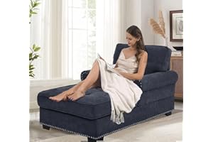 beey Cozy Chaise Lounge Indoor Living Room Chase Chair Upholstered Chaise Lounges Sleeper for Bedroom Living Room Home Small Place,Dark Gray(59"*34"*33.5")