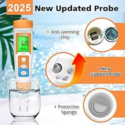 YINMIK Pool Salt Tester New Update 5 in 1 pH TDS EC
