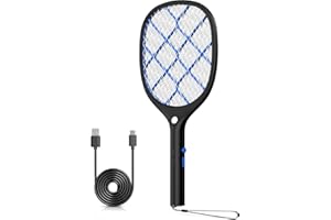 YISSVIC Fly Swatter Electric Bug Zapper Racket 4000 Volt Rechargeable Fly Zapper Indoor Outdoor (Black and Blue)