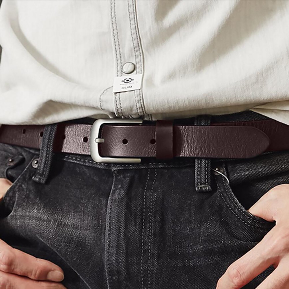 Men Mens Belt,Genuine Leather Pin 