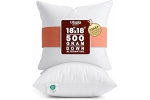 Utopia Bedding 18x18 Pillow Inserts, White Throw Pillows for Couch, 2 Pack | 100% Virgin Filling, Indoor Cushion Inserts for