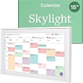 Skylight Calendar &ndash; 15" Touchscreen Digital Calendar &amp; Chore Chart, White | Full HD Touchscreen Interactive Display, Great for Organizing your 2026 Calendar, Family Schedules, Wall Mount Included