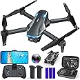 Drone with Camera for Adults, 1080P FPV Drones for Beginners with Upgrade Altitude Hold, Voice Control, Gestures Selfie, 90° Adjustable Lens, 3D Flips, 2 Batteries