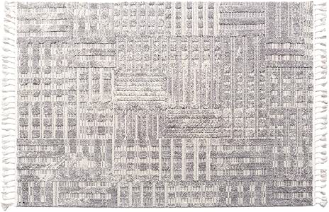 Alfombra Gris Alfombra De Algodón Puro Tejida A Mano Juego De Alfombras