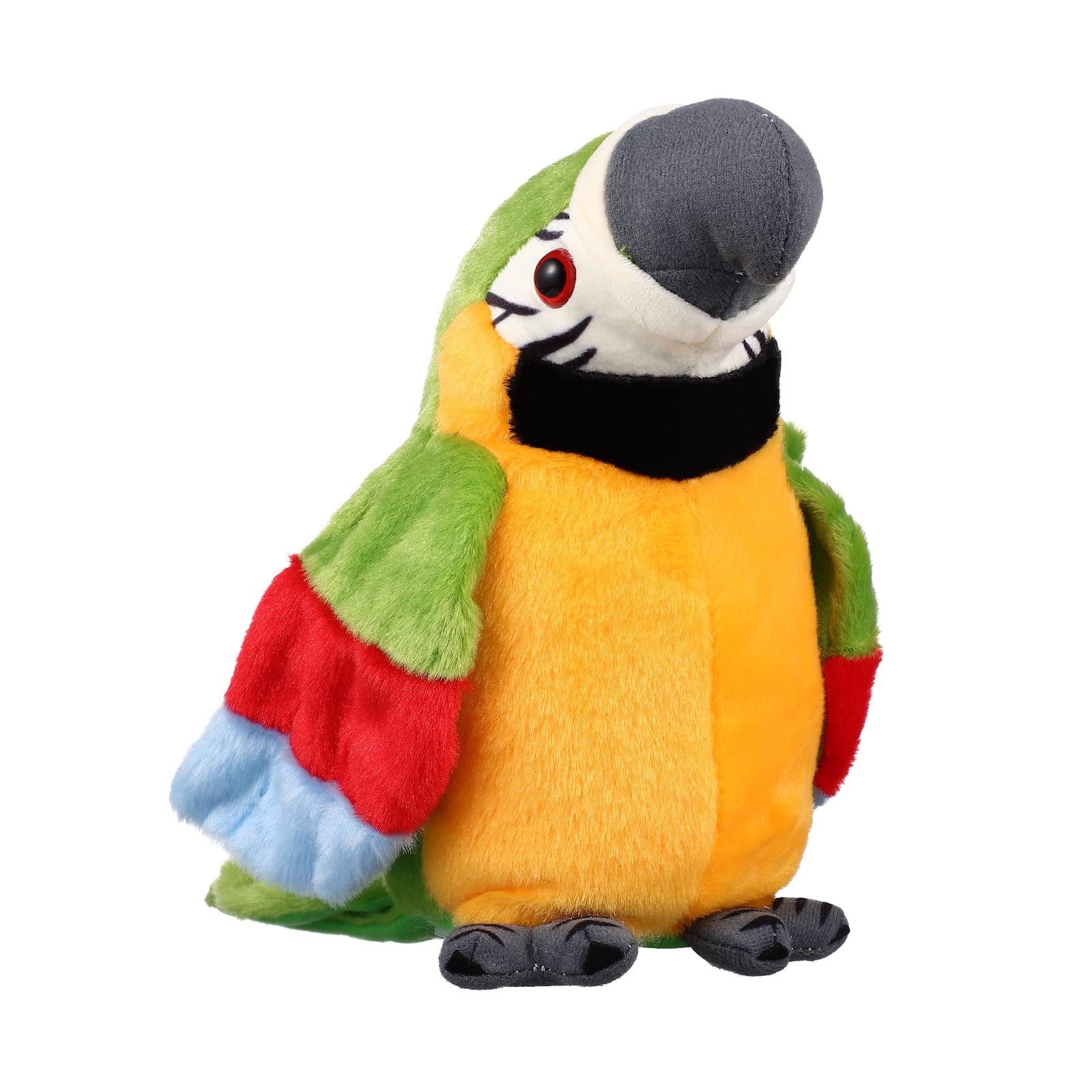 Toyvian Talking Parrot Recording Animal Toys Electric Plush Parrot Twisting Wing Early Educational Supplies No battery (Green)