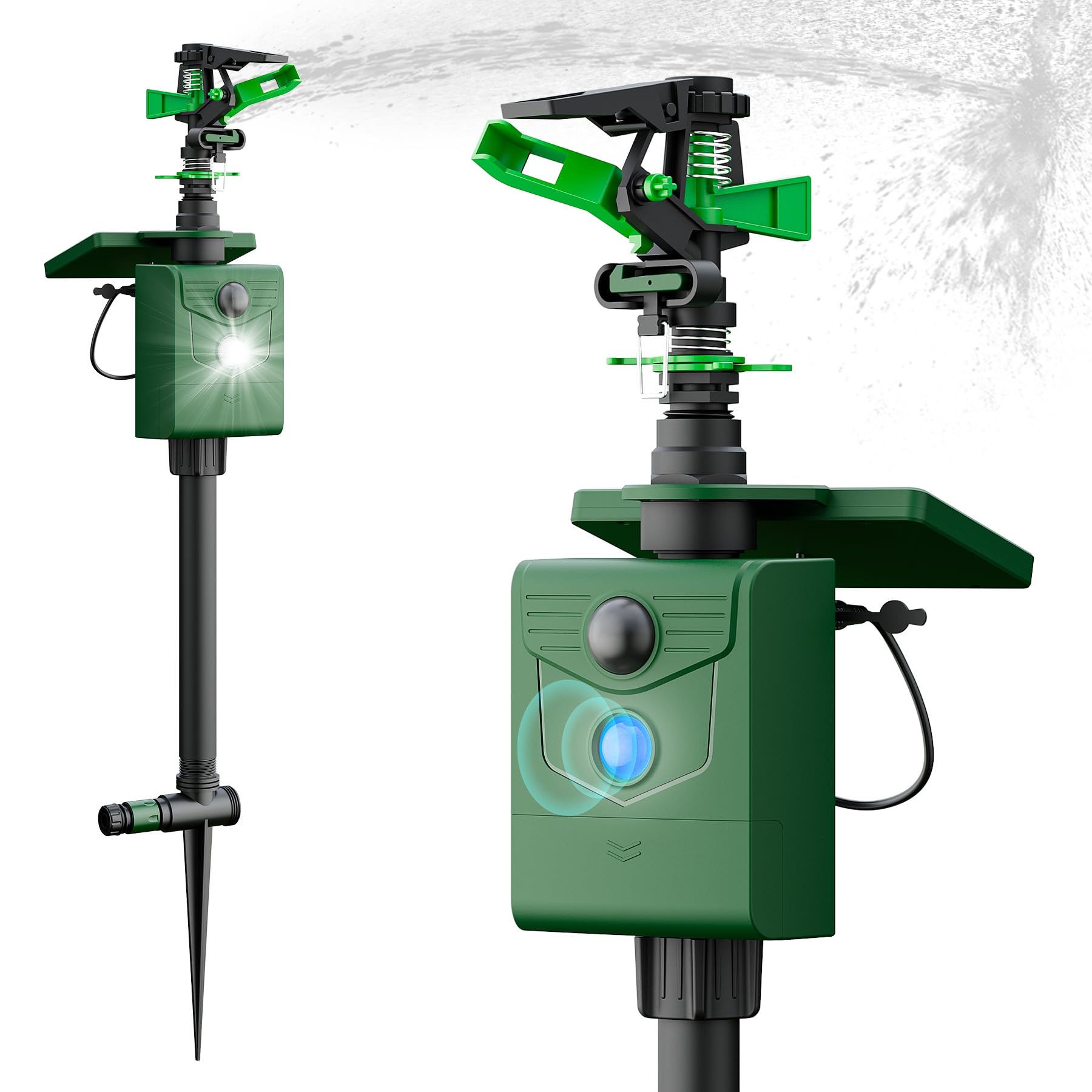 Photo 1 of Motion Activated Animal Repeller with Water Sprinkler, Solar Powered Deer Repellent Devices, IP65 Waterproof Cat Repellent Outdoor with Flashing Light, Deter Foxes Skunks Dog Raccoons from Garden
