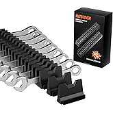 40PCS Modular Wrench Organizer Wrench Holder - Wrench Tool Organizers for Tool Drawer Storage, Wrench Storage Set with Metric & SAE Label, Wrench Rack Tool Gift for Professional Mechanics Men, Black
