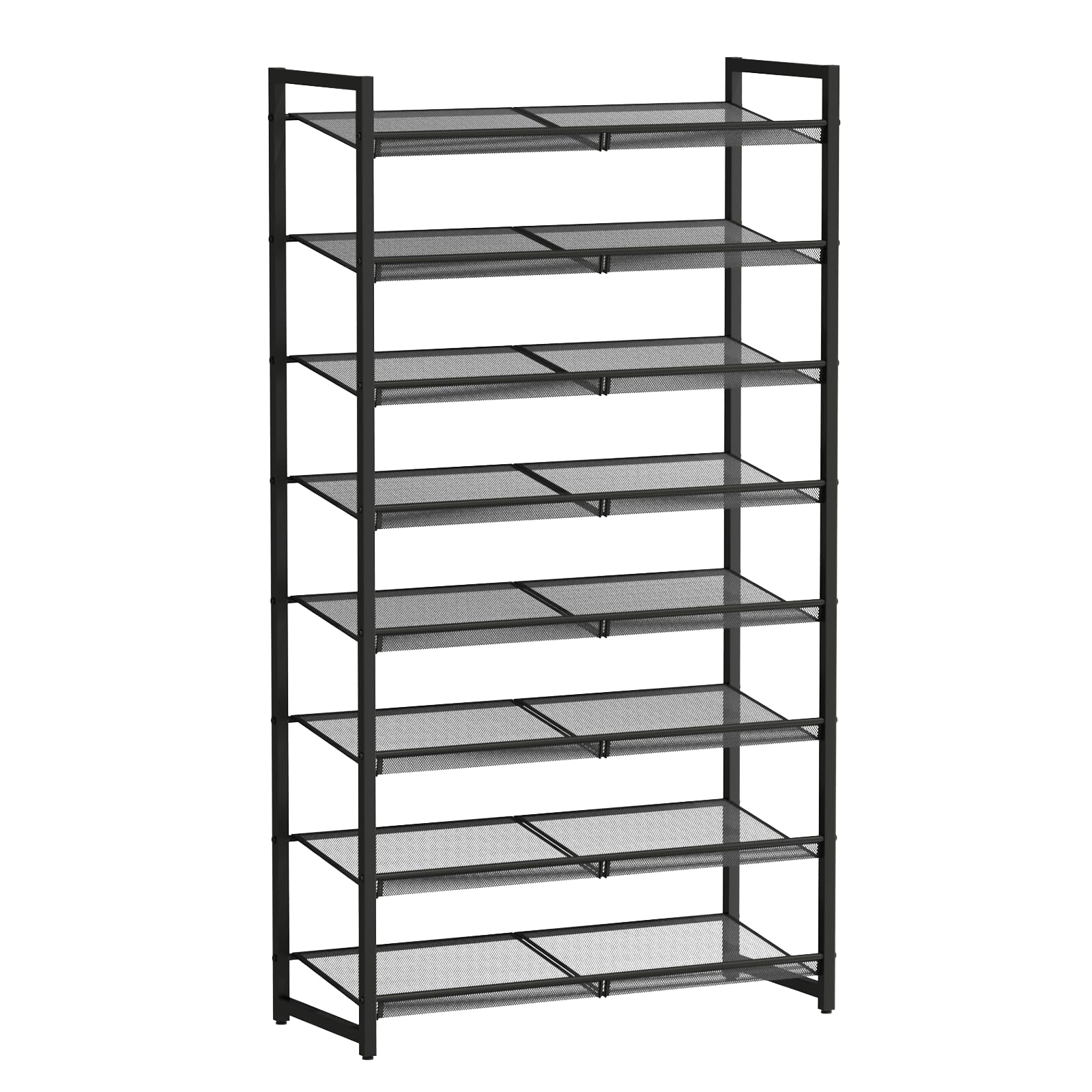 Photo 1 of (ASSEMBLY REQUIRED) MILEFA Shoe Rack, 8-Tier Metal Shoe Organizer, Tall Shoe Rack for Closet,entryway,Garage, with Adjustable Flat or Angled Shelves, 32-40 Pairs,Shoes That can accommodate The Whole Family.