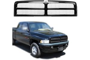 CarPartsDepot Black Frame Honeycomb Mesh Style Front Upper Grille Grill Fit For 1994-2002 Dodge Ram 1500 2500 3500 Pickup Truck, CH1200188 5EZ51RX8