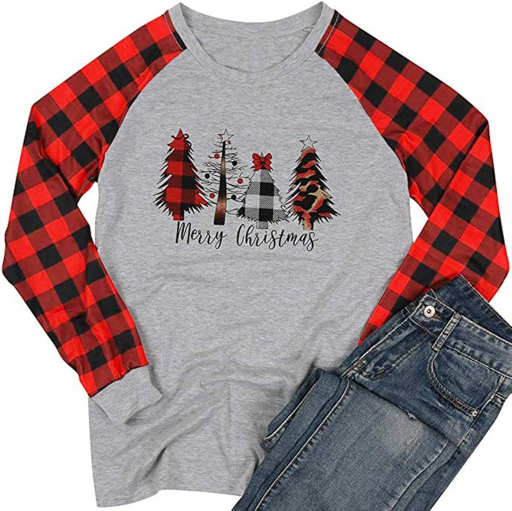 plaid sleeve baseball tee