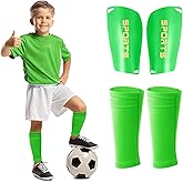 Syhood Soccer Shin Guards for Kids Youth Teens Adults Shin Pads and Sock Sleeves for 3-15 Years Old Children Boys Girls Protection Gear EVA Cushion Protection for Soccer Football Game