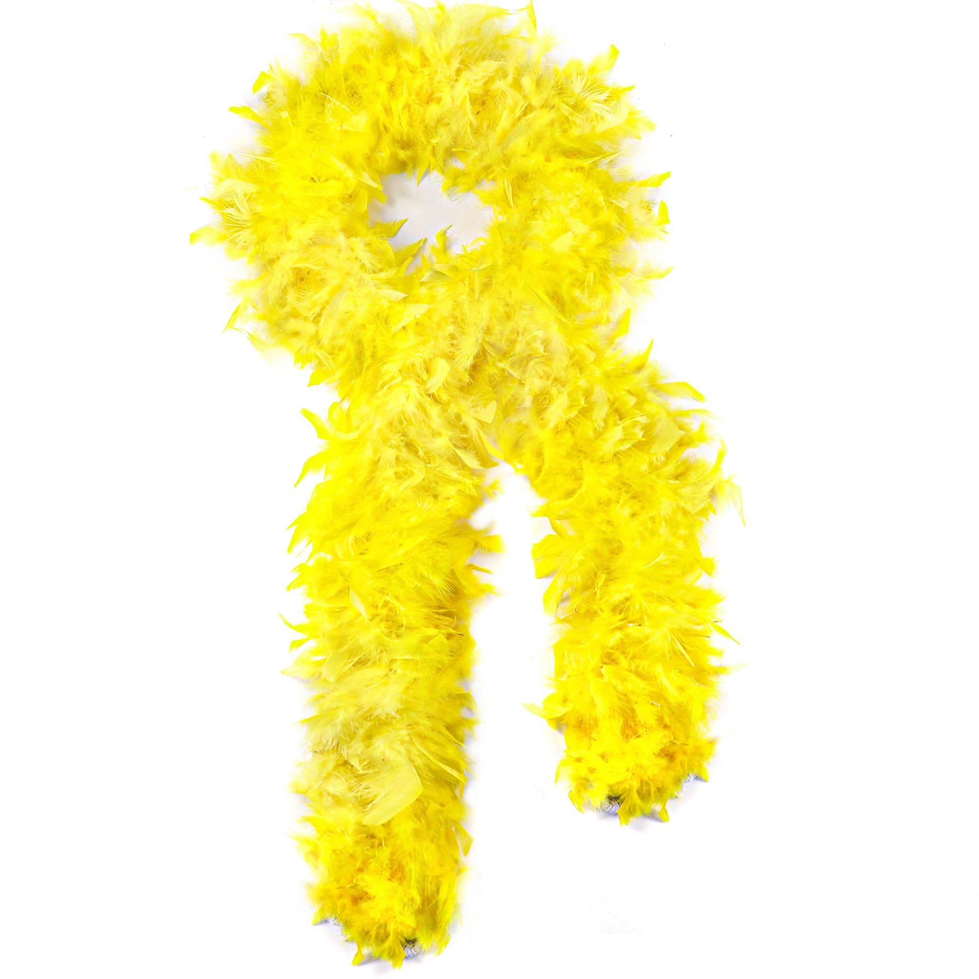 Larryhot 60g Yellow Feather Boa - 2 Yards Turkey Boa Feathers for Party Bulk,Christmas,Wedding Centerpieces,Costume,Concert,Pet and Home Decoration (Yellow)