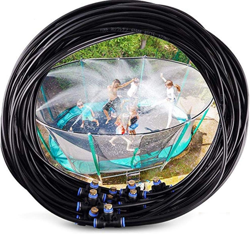 Chalkalon Trampoline Sprinkler - Outdoor MIsting Cooling System 6M/ 15M, Best For Greenhouse Trampoline For Waterpark