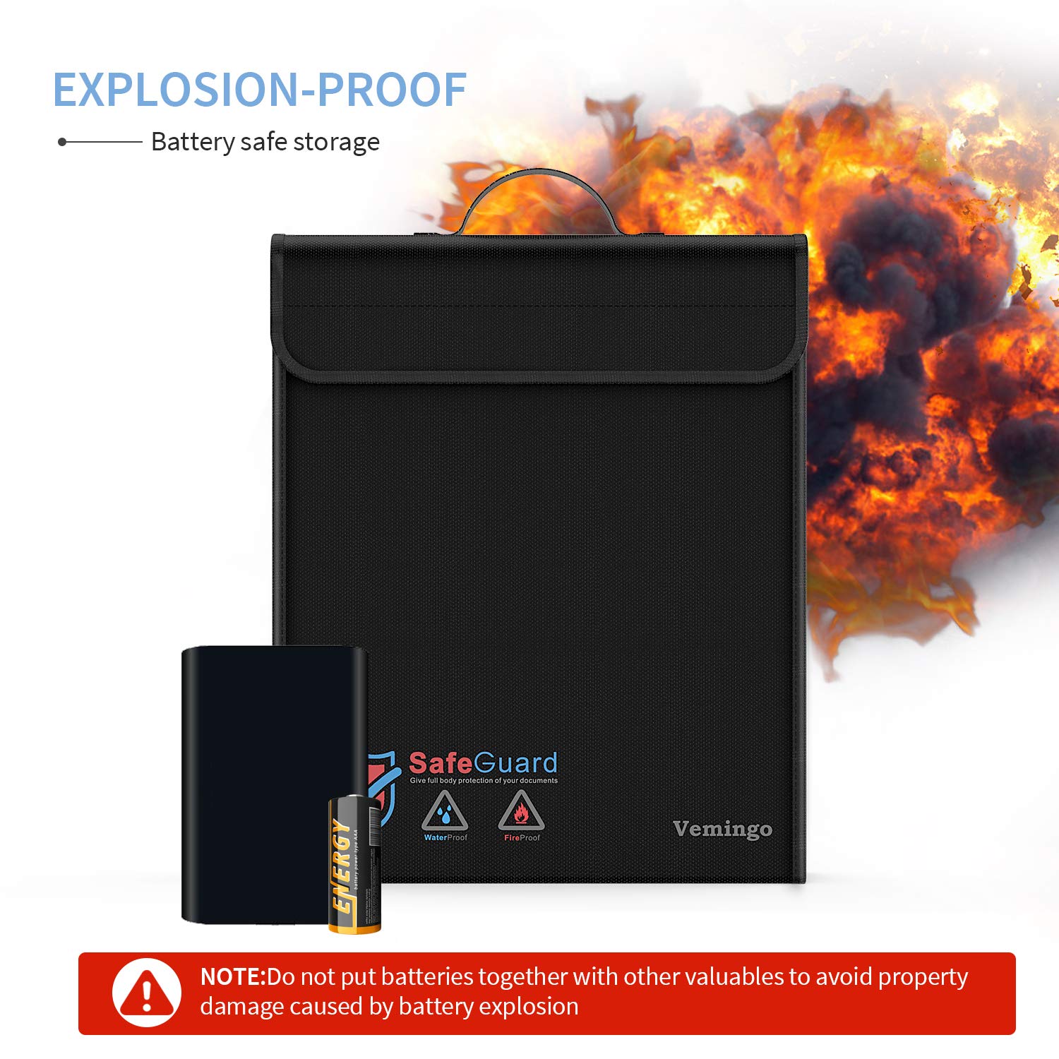 Bolsas de efectivo joyas y pasaporte Bolsa de documentos ignífugos