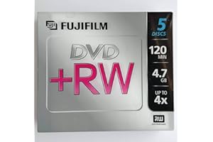 Fujifilm Media 25322075 DVD+RW 4.7GB 120 Mintes Disc 4X Jewel Storage Media - 5 Pack