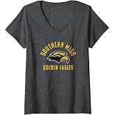 Womens University of Southern Mississippi Golden Eagles Large V-Neck T-Shirt
