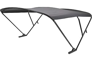 SureShade Power Bimini Electric Shade System for Pontoon Boats, 92-102" Wide, 20V Rechargeable Battery Powered or 12V Hardwired, 10' Fade-Resistant Fabric, Anodized Frame