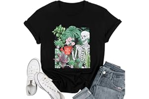 MOUSYA Plant Shirt You Make Me Feel Alive Gardening Plant T-Shirt Skeleton and Plant Shirt Women Plant Mom Gift