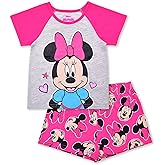 Disney Minnie Mouse Girls’ T-Shirt and Short Set for Infant, Toddler and Little Kids – Pink/Grey