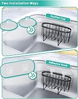HapiRm Stainless Steel Kitchen Sink Caddy 2 Adhesives M-Shaped Sponge Holder view 4
