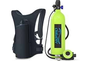 CHIKADIV Mini Scuba Tank 1.9L Lung Tank for Adult Portable Scuba Diving Tank Dive Portable Lungs Kit for Underwater Entertainment, Emergency Rescue