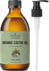 Essican Purelife Castor Oil Organic Hexane Free Cold Pressed 250ml Glass Bottle