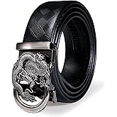 Barry.Wang Mens Belts Leather Ratchet Automatic Buckle Slide Click 1 3/8" Designer Dress Fashion Classic Casual Work Business