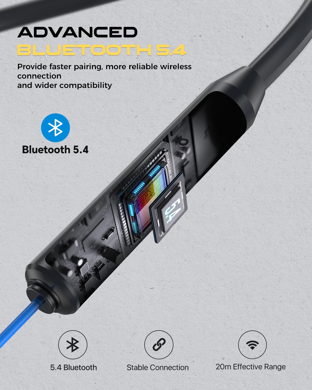 MIPEACE Bluetooth Earplug Headphones, Neckband Wireless Earbuds earplugs-29db Noise Reduction isolating in-Ear earplug Earphones and Controls,IPX5 sweatproof,19+Hour Battery(Blue)