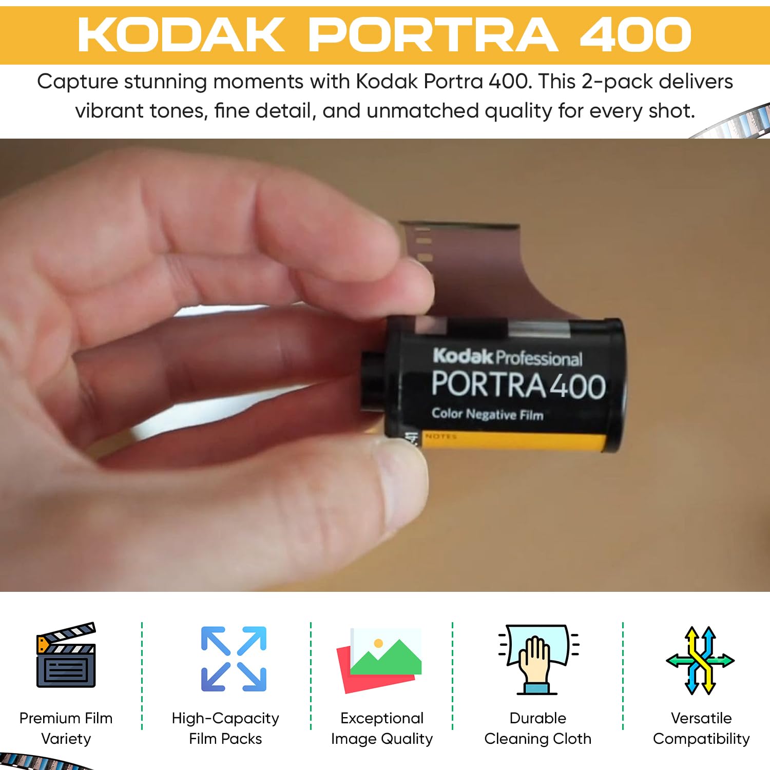 Kodak Portra 400 Film - 2 Pack of 36exp Rolls for 35mm Cameras