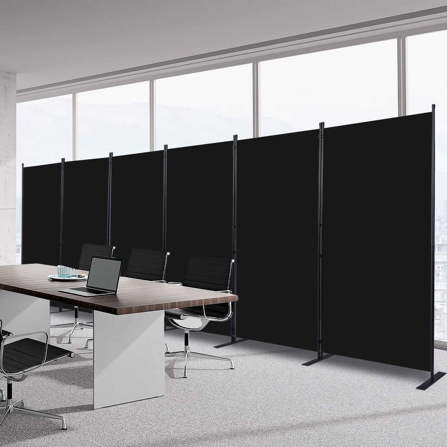Photo 1 of Room Divider 6FT Portable Room Dividers and Folding Privacy Screens, 204'' W Fabric Divider for Room Separation, 6 Panel Partition Room Dividers Freestanding Wall Divider Screen for Dorm Studio Office
