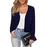 Plusashion Women's Cropped Cardigan Sweaters Long Sleeve Open Front Bolero Knit Shrugs for Dresses