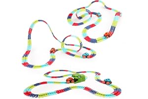 VEOOK Race Track Toys for Boys Kids with LED Light-Up Race Car,Flexible Changeable Magic Race Car Track Toys for 3 4 5 6 7 8+Year Old Boys Girls as Best Birthday Gifts (243PCS,2car)