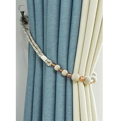 Nuodwell One Pair Crystal Beaded Window Curtain Tie Back And Screw