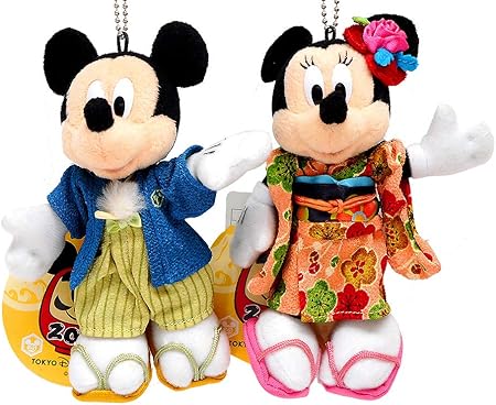 Amazon 東京ディズニーリゾート ミッキー ミニー 09年 正月 着物 ぬいぐるみ ボールチェーン バッジ 2点セット キーチェーン キーホルダー Tdr Mickey Minnie アニメ 萌えグッズ 通販