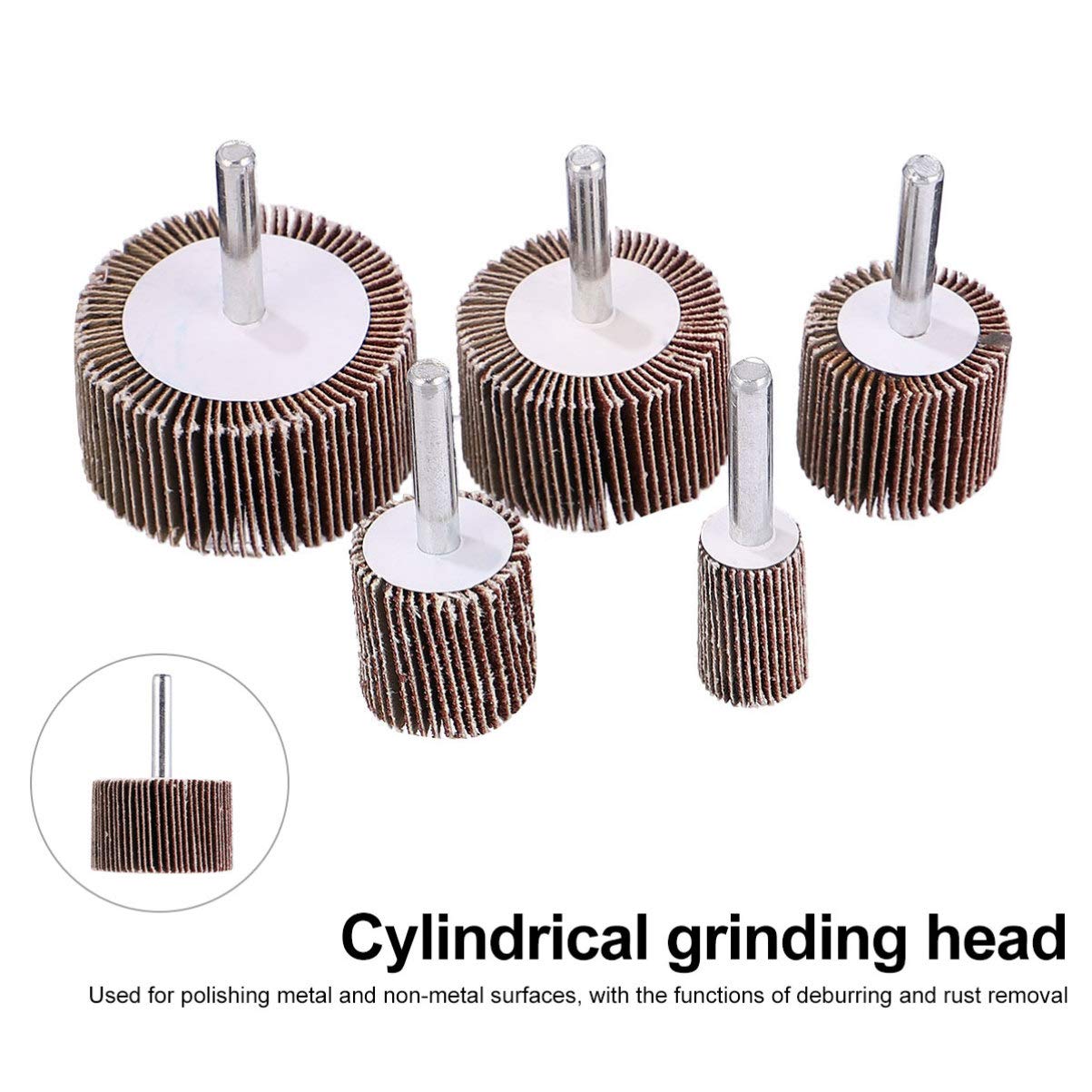 Cabilock 10pcs Louver Grinding with Handle Assorted Sandpaper Wheels for Polishing Rotary Tools for Furniture Repair Safe Wear-resistant - Image 3