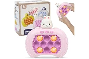 FAWAIKTU Fast Push Bubble Game, Light up Pop Fidget Toys Handheld Pop It Game Controller with 4 Modes Push Game Puzzle Game Machine Stress Relief Toy Fidget Game for Boys and Girls Teen (Rabbit )