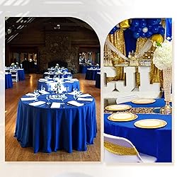 REWOMC 10 Pack Round Tablecloths - 90 Inch, Royal