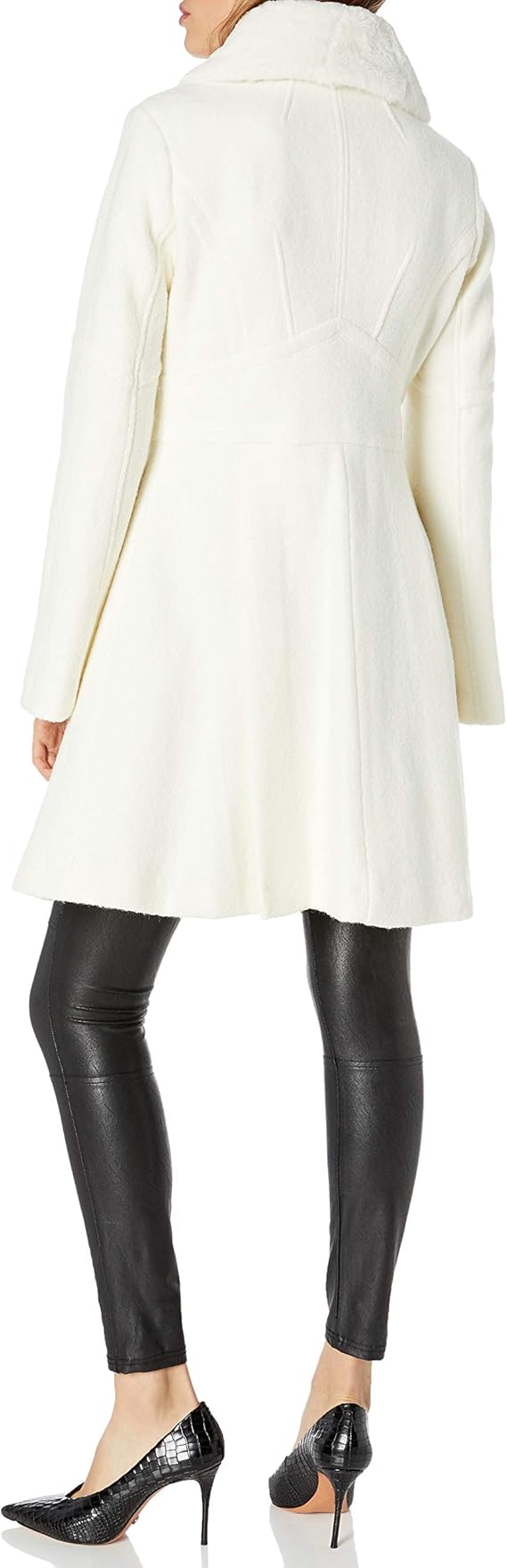 guess faux fur skirted coat