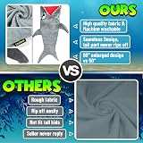 CozyBomB Cozy Shark Blanket for Kids 60x20in Flannel One Piece Hooded view 2