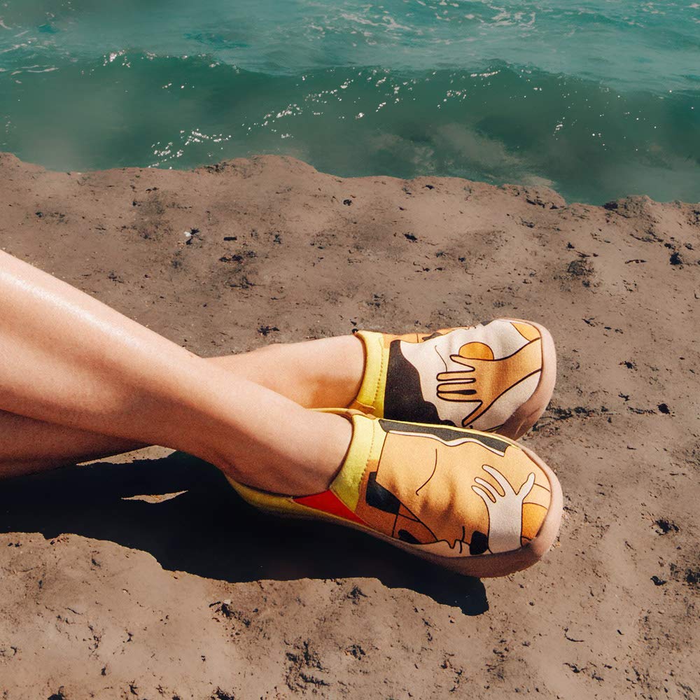 Chaussures Et Sacs Loafers Mocassins Baskets Femmes Kiss Painted Jaune Cerf Mocassins Travel Painted Slip On Chaussure Art Femmes Femme Chaussures Originales Voyage Chaussures De Decontractees Uin Chaussures Imprimees Femme