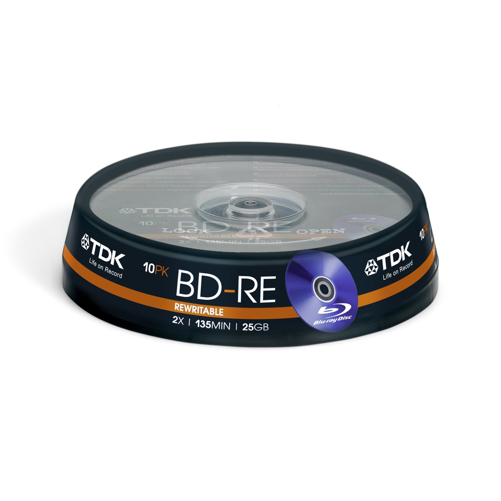 TDK BDRE-25GB-10CAKE Re-Writable Blu-ray Discs